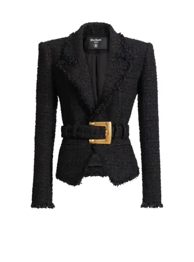 Balmain Belted tweed jacket | Thumbnail 1 Balmain Belted tweed jacket | Thumbnail 1