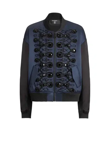 Balmain Satin military bomber jacket | Thumbnail 1 Balmain Satin military bomber jacket | Thumbnail 1