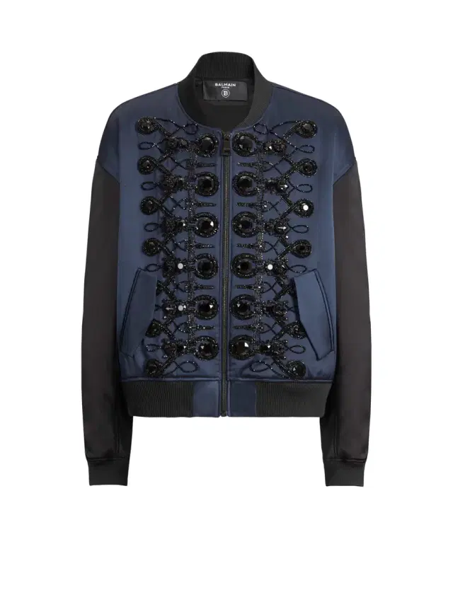 Satin military bomber jacket