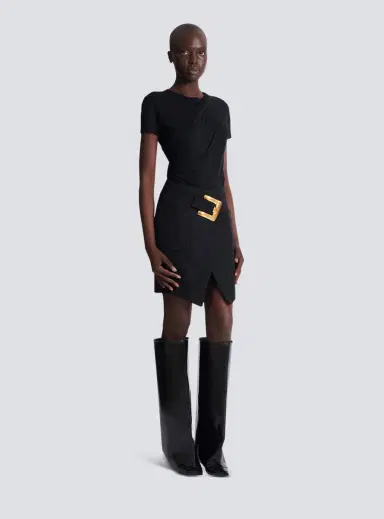 Balmain Short grain de poudre skirt with belt | Thumbnail 3 Balmain Short grain de poudre skirt with belt | Thumbnail 3