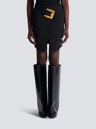 Balmain Short grain de poudre skirt with belt | Thumbnail 7 Balmain Short grain de poudre skirt with belt | Thumbnail 7