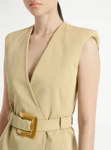 Balmain Short belted gabardine dress | Thumbnail 6 Balmain Short belted gabardine dress | Thumbnail 6