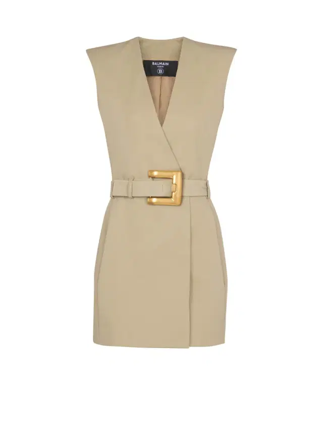 Balmain Short belted gabardine dress