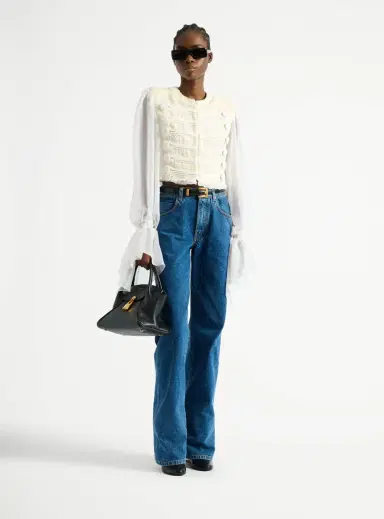 Balmain Cropped tweed and muslin jacket | Thumbnail 2 Balmain Cropped tweed and muslin jacket | Thumbnail 2