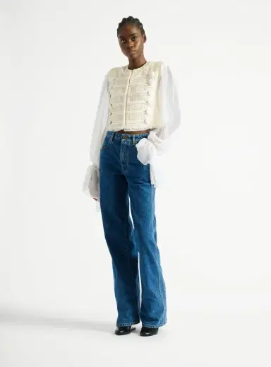 Balmain Cropped tweed and muslin jacket | Thumbnail 3 Balmain Cropped tweed and muslin jacket | Thumbnail 3