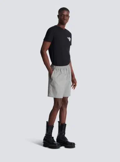 Balmain Relaxed shorts in Prince of Wales satin | Thumbnail 3
