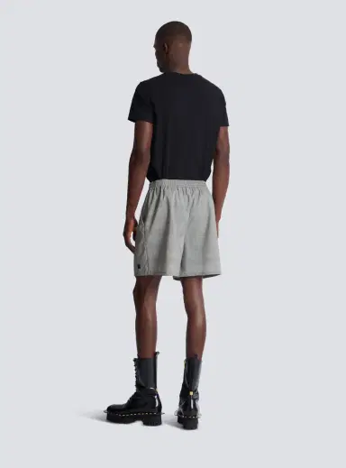 Balmain Relaxed shorts in Prince of Wales satin | Thumbnail 4