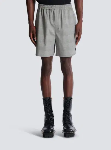 Balmain Relaxed shorts in Prince of Wales satin | Thumbnail 6
