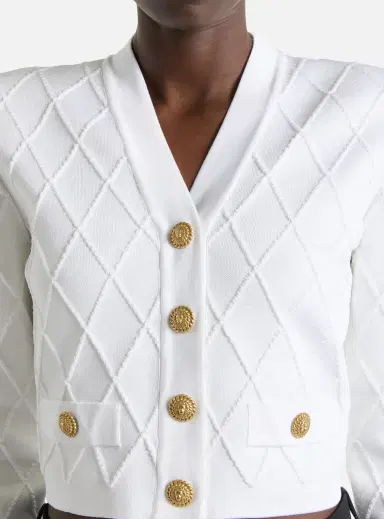 Balmain Cropped knit cardigan | Thumbnail 3 Balmain Cropped knit cardigan | Thumbnail 3