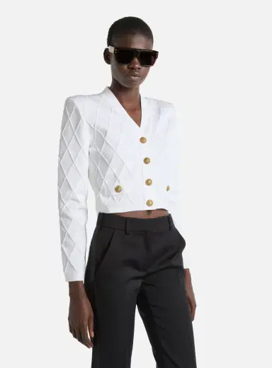Balmain Cropped knit cardigan | Thumbnail 4 Balmain Cropped knit cardigan | Thumbnail 4