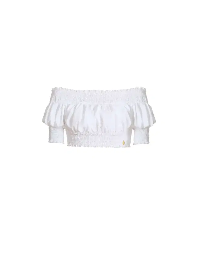 Balmain Poplin off-the-shoulder top