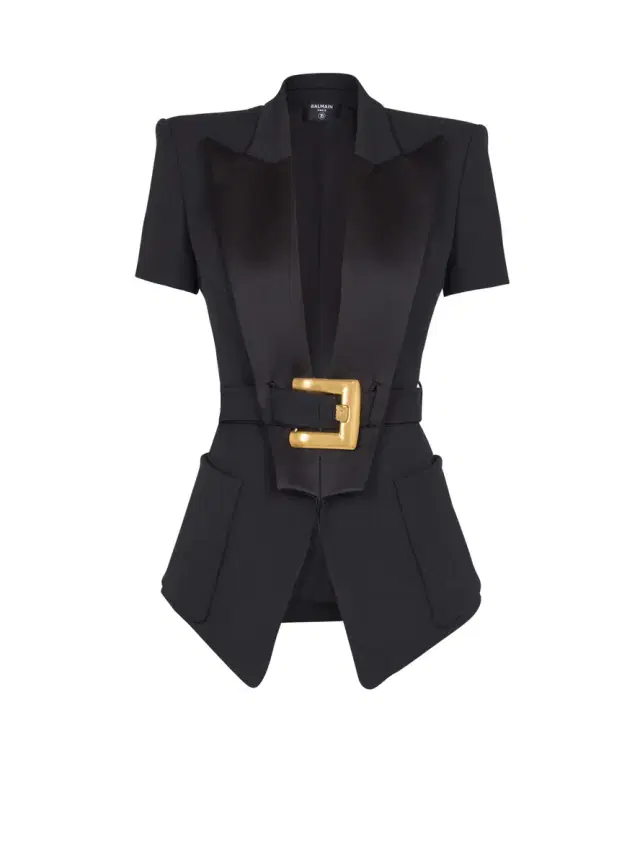 Grain de poudre jacket with belt detail