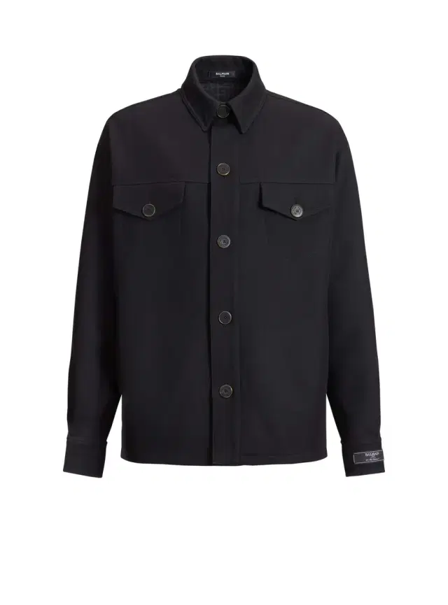 Wool twill overshirt