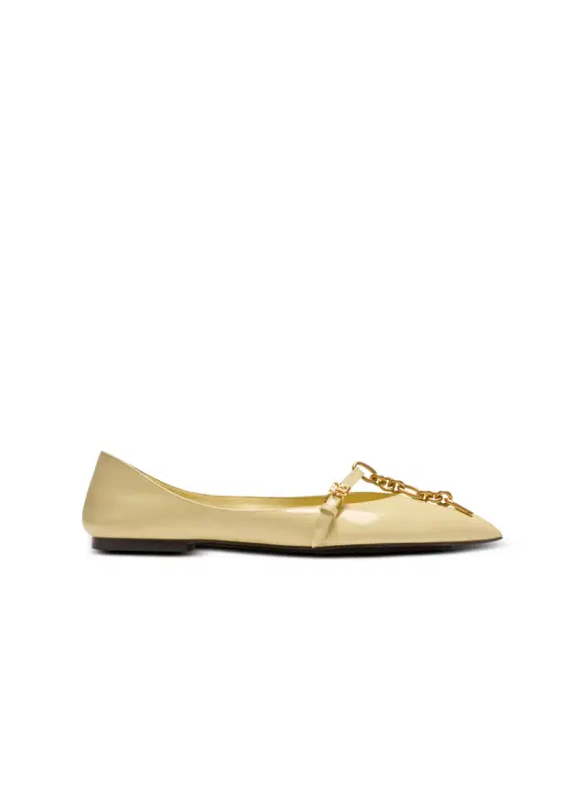 Balmain Shiny lambskin Sync ballet flats