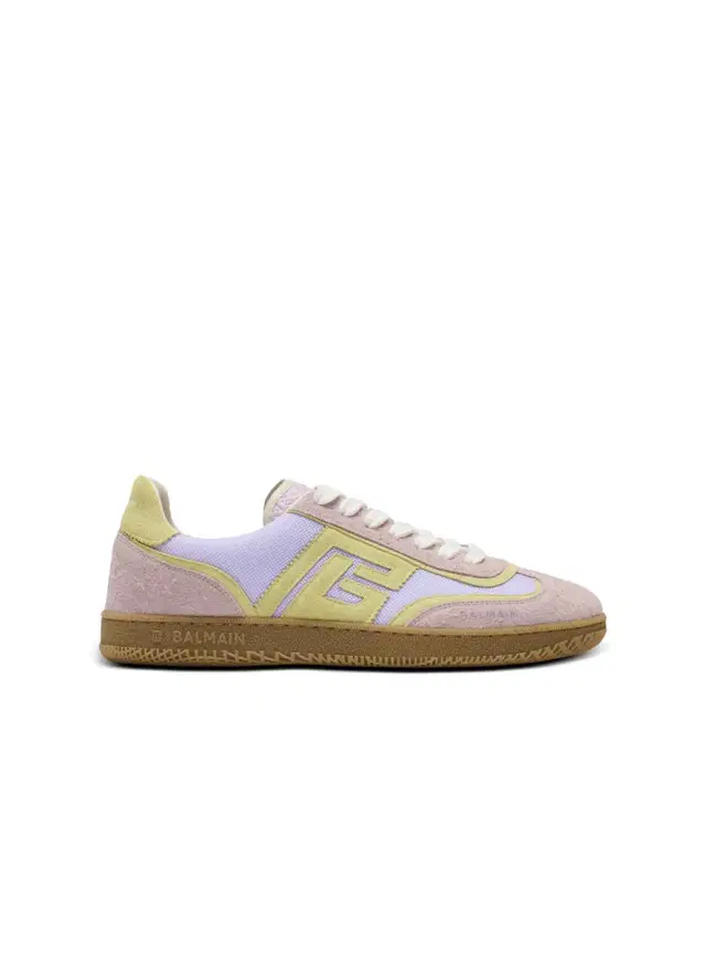 Balmain Swan suede and mesh sneakers