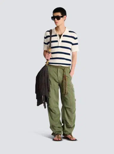 Balmain Stamp cargo pants in cotton and linen | Thumbnail 2
