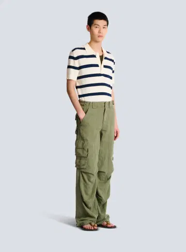 Balmain Stamp cargo pants in cotton and linen | Thumbnail 3