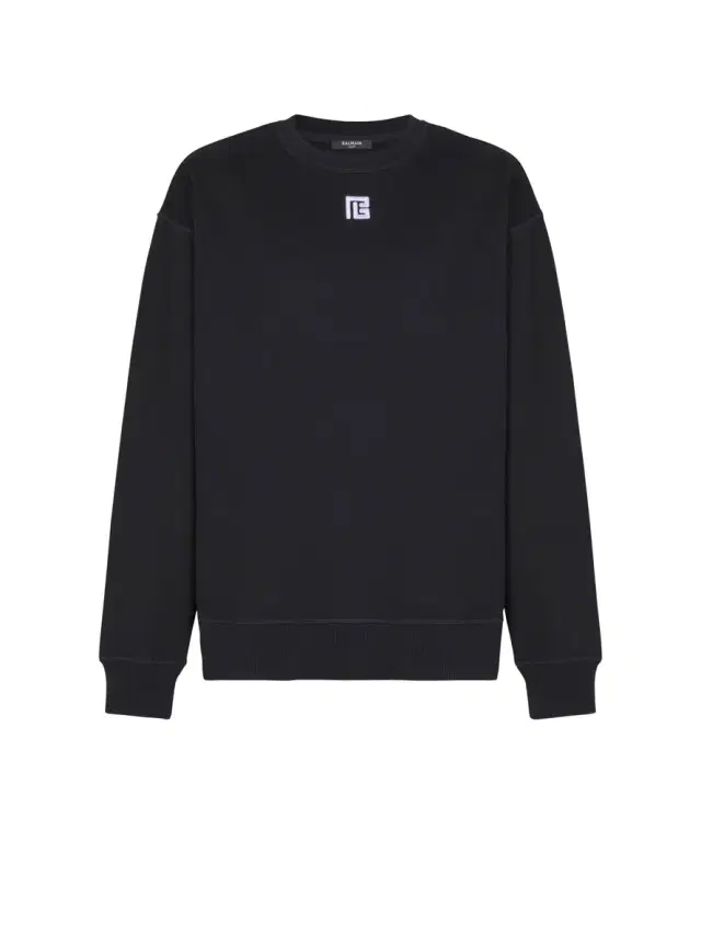 Balmain Cotton sweatshirt with PB embroidery