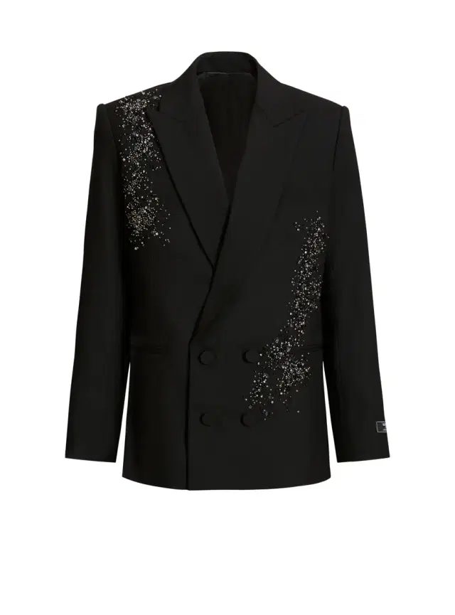 Balmain Wool blazer with Sand Effect Amethyst embroidery