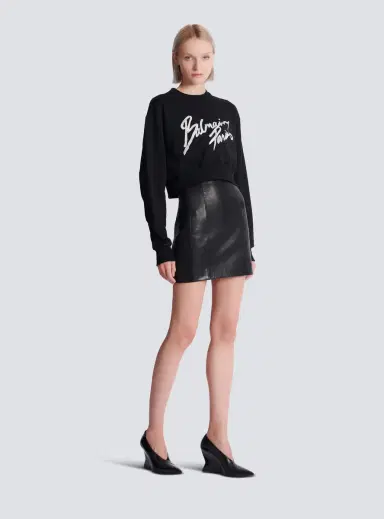 Balmain Cropped printed cotton sweatshirt | Thumbnail 3