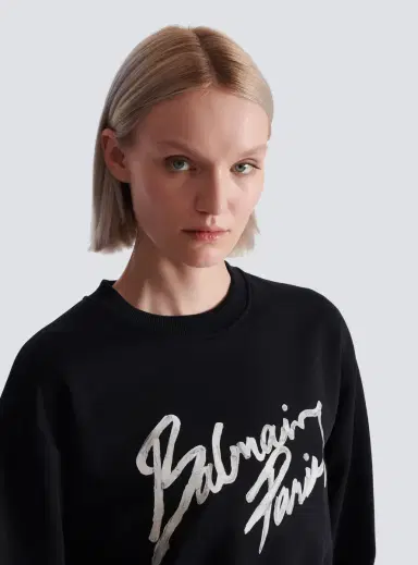 Balmain Cropped printed cotton sweatshirt | Thumbnail 6