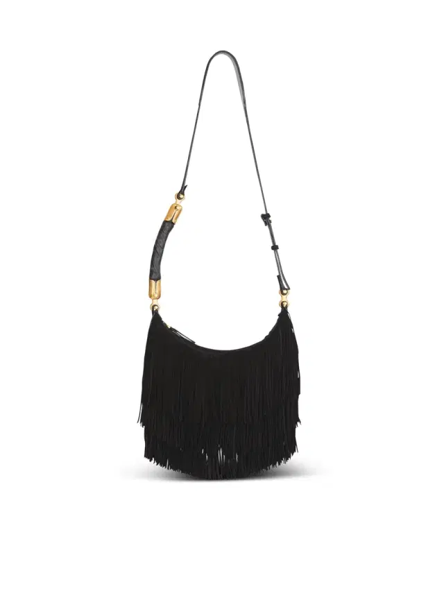 Balmain Ébène Hobo fringed suede bag