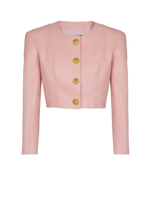 Balmain Cropped lambskin jacket