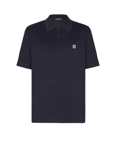 Balmain Embroidered cotton polo | Thumbnail 1 Balmain Embroidered cotton polo | Thumbnail 1