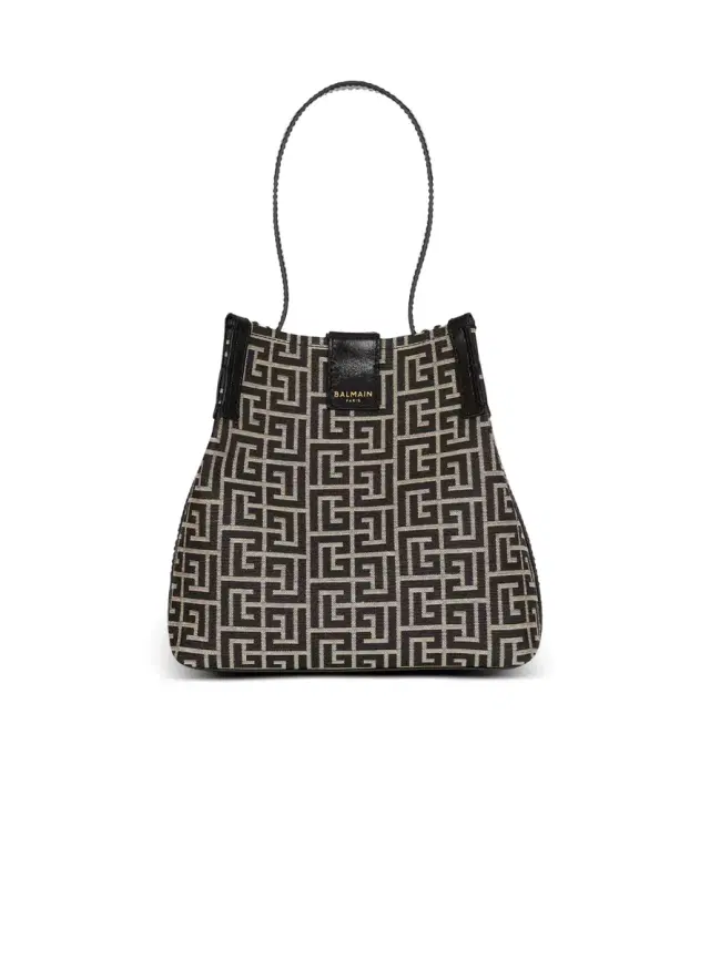 Release Bucket bag in jacquard and calfskin