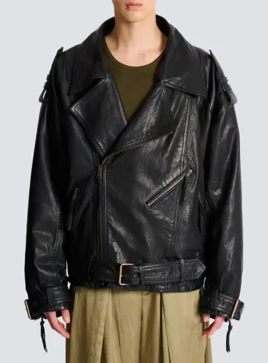 Balmain Lambskin leather biker jacket | Thumbnail 8 Balmain Lambskin leather biker jacket | Thumbnail 8