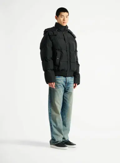 Balmain Padded nylon and leather jacket | Thumbnail 3 Balmain Padded nylon and leather jacket | Thumbnail 3