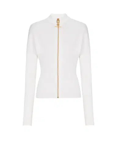 Balmain Zipped knit cardigan | Thumbnail 1 Balmain Zipped knit cardigan | Thumbnail 1