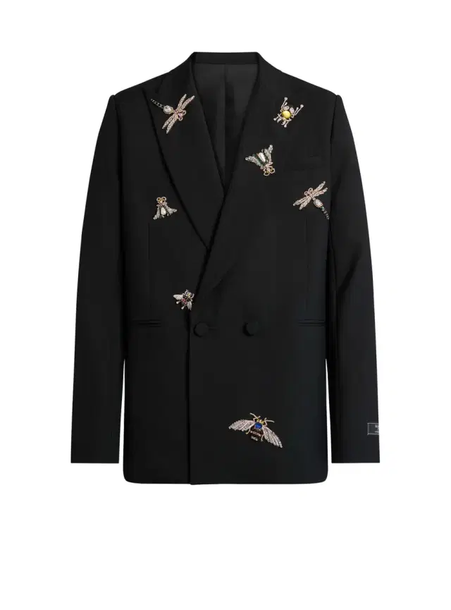 Embroidered wool and crystal  Insect jacket