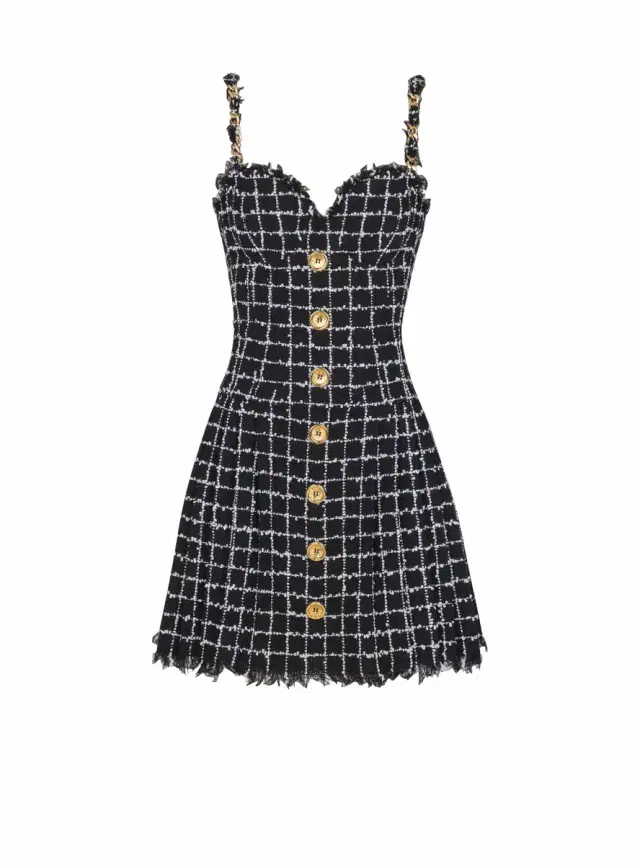 Balmain Tweed dress with chain straps