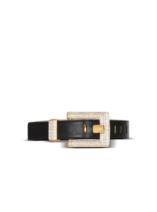 Balmain Anthem calfskin and crystal belt