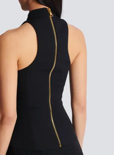 Balmain Flared grain de poudre dress with belt detail | Thumbnail 6
