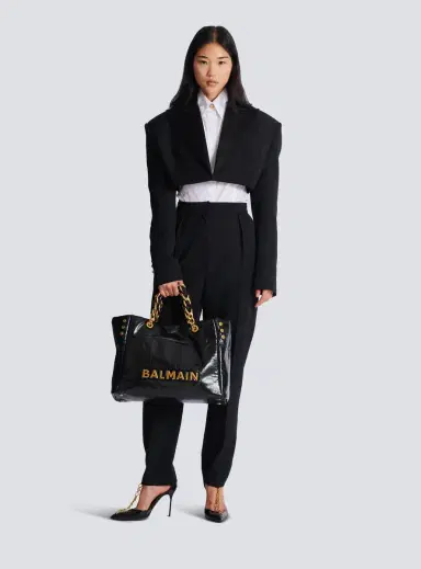 Balmain 1945 Soft crackled leather tote bag | Thumbnail 2 Balmain 1945 Soft crackled leather tote bag | Thumbnail 2