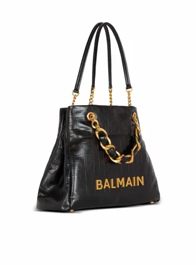 Balmain 1945 Soft crackled leather tote bag | Thumbnail 3 Balmain 1945 Soft crackled leather tote bag | Thumbnail 3