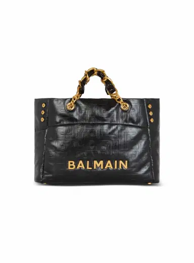 Balmain 1945 Soft crackled leather tote bag | Thumbnail 1 Balmain 1945 Soft crackled leather tote bag | Thumbnail 1