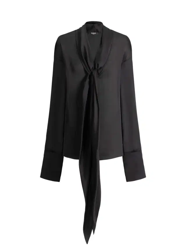 Balmain Silk shirt with tie collar
