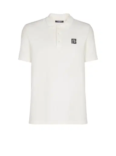 Balmain Embroidered cotton polo | Thumbnail 1 Balmain Embroidered cotton polo | Thumbnail 1