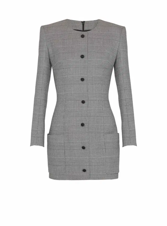 Balmain Short dress in Prince of Wales jacquard