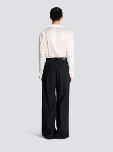 Balmain Wool twill trousers with wide knife pleats | Thumbnail 4 Balmain Wool twill trousers with wide knife pleats | Thumbnail 4