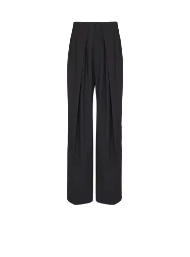 Balmain Wool twill trousers with wide knife pleats | Thumbnail 1 Balmain Wool twill trousers with wide knife pleats | Thumbnail 1