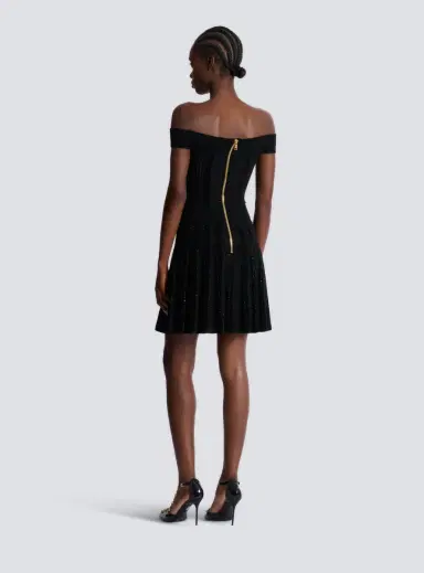 Balmain Off-the-shoulder glitter knit dress | Thumbnail 4