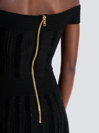 Balmain Off-the-shoulder glitter knit dress | Thumbnail 6