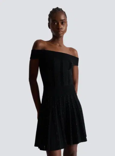 Balmain Off-the-shoulder glitter knit dress | Thumbnail 7