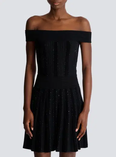 Balmain Off-the-shoulder glitter knit dress | Thumbnail 8