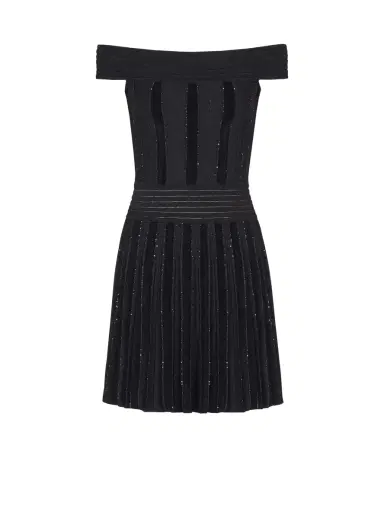 Balmain Off-the-shoulder glitter knit dress | Thumbnail 1