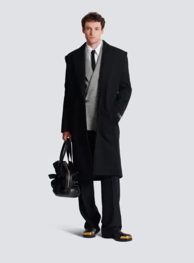 Balmain Oversized wool and cashmere coat | Thumbnail 2